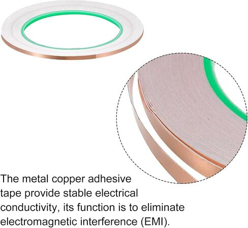 PATIKIL 2 Pcs Copper Foil Tape 0.12 Inch x 82 Feet 0.05mm Thick Double Sided Conductive Adhesive EMI Shielding for Electronics, Circuits, Grounding in Saudi Arabia