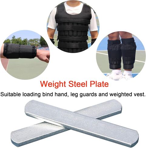 Weighted Vest Steel Plates Adjustable Rustproof Strength Training Weight Long Steel Plate w/Round Head for Loading Leg Guards Weighted Vest in Saudi Arabia