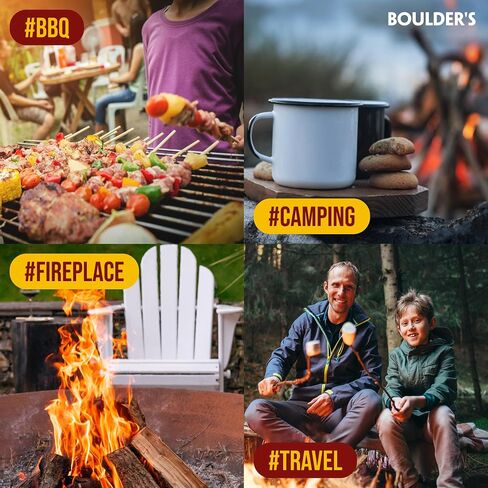 Boulder's 160-Pack Natural Firestarter Cubes - Ecological & Odorless Fire Starter Squares for Grill, Fire Pit, Fireplace, Campfire, BBQ, Chimney - Indoor Outdoor Camping Fire Cube, Charcoal Starter in Saudi Arabia