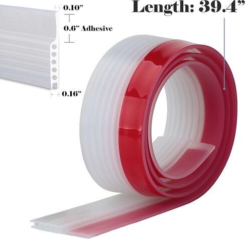 سدادة باب LLPT مقاس 1.8 بوصة × 39.4 بوصة، شريط عازل عازل للصوت وعازل للغبار للفجوة الداخلية الخارجية مع مادة لاصقة قوية لمنع تسرب الهواء الساخن (DD184C) in Kuwait