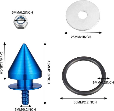 TOMALL 4 Pcs Universal Aluminum Bumper Quick Release Fasteners for Car Sharp anti-collision Fasteners Washers Kit for Car Front Rear Bumper Trunk Fender Hatch Lids (Black) in Kuwait