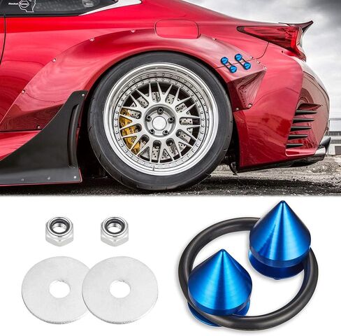 TOMALL 4 Pcs Universal Aluminum Bumper Quick Release Fasteners for Car Sharp anti-collision Fasteners Washers Kit for Car Front Rear Bumper Trunk Fender Hatch Lids (Black) in Kuwait