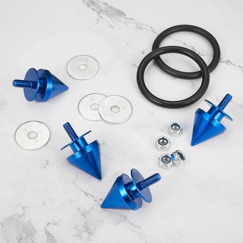 TOMALL 4 Pcs Universal Aluminum Bumper Quick Release Fasteners for Car Sharp anti-collision Fasteners Washers Kit for Car Front Rear Bumper Trunk Fender Hatch Lids (Black) in Kuwait