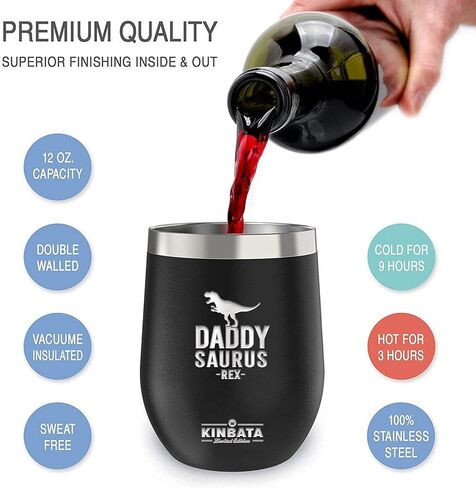 هدايا عيد الأب للأب من هدايا عيد ميلاد الابنة للأب، هدايا للأب من الزوجة، هدايا سلسلة المفاتيح للرجال من الابن، هدايا للأب الذي لا يريد شيئًا، أفضل الهدايا لكأس النبيذ 12oz الأب in Kuwait