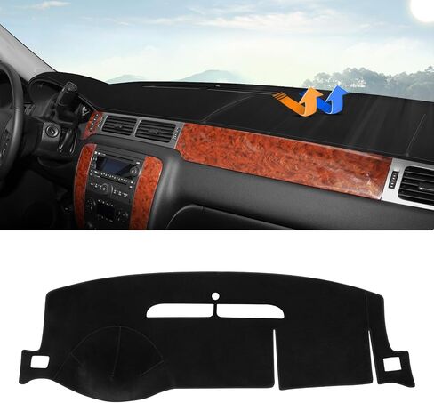Autorder Dashboard Cover Mat for 2007-2014 Chevrolet Tahoe Suburban/GMC Yukon XL&2007-2013 Chevy Avalanche Silverado 1500 2500 3500 LTZ/GMC Sierra SLT Denali Accessories Upgrade Velvet Dash Cover in Saudi Arabia