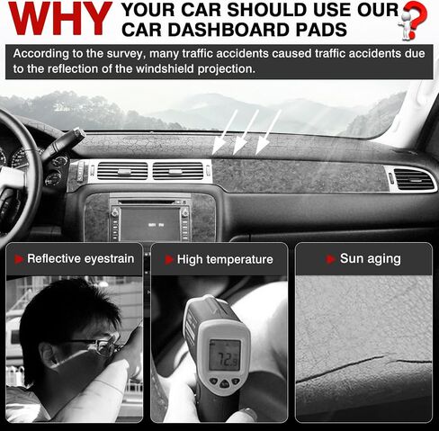 Autorder Dashboard Cover Mat for 2007-2014 Chevrolet Tahoe Suburban/GMC Yukon XL&2007-2013 Chevy Avalanche Silverado 1500 2500 3500 LTZ/GMC Sierra SLT Denali Accessories Upgrade Velvet Dash Cover in Saudi Arabia