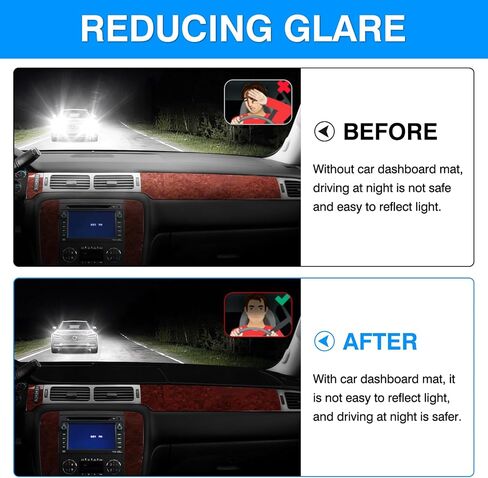 Autorder Dashboard Cover Mat for 2007-2014 Chevrolet Tahoe Suburban/GMC Yukon XL&2007-2013 Chevy Avalanche Silverado 1500 2500 3500 LTZ/GMC Sierra SLT Denali Accessories Upgrade Velvet Dash Cover in Saudi Arabia