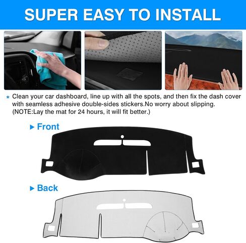 Autorder Dashboard Cover Mat for 2007-2014 Chevrolet Tahoe Suburban/GMC Yukon XL&2007-2013 Chevy Avalanche Silverado 1500 2500 3500 LTZ/GMC Sierra SLT Denali Accessories Upgrade Velvet Dash Cover in Saudi Arabia
