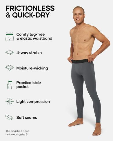 بنطال ضغط للرجال من DANISH ENDURANCE، لباس ضيق رياضي بجيوب، عبوتان in Kuwait