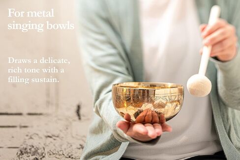 Singing Bowl Mallet, Felt Head — MADE IN INDIA — for Meditation, Sound Healing Therapy and Yoga, 2-YEAR WARRANTY in Saudi Arabia