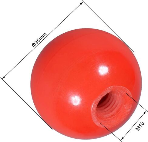 Uxcell Thermoset الكرة المقبض M10 أنثى الموضوع آلة مقبض 40 مللي متر قطر حافة ناعمة أحمر 2 قطعة/أسود 2 قطعة in Saudi Arabia