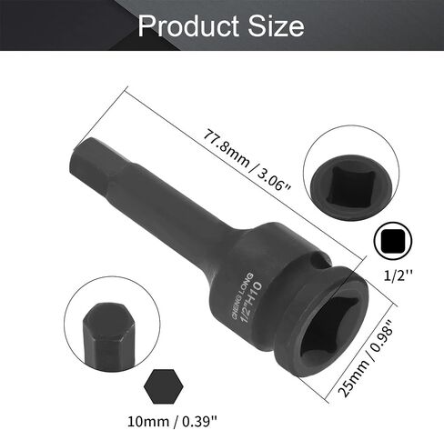 Utoolmart Hex Impact Bit Socket, 1/2-Inch Drive Allen Bit Socket, 22mm Hex Impact Socket, Cr-Mo Steel, Master Impact Hex Driver, 1pcs in Saudi Arabia