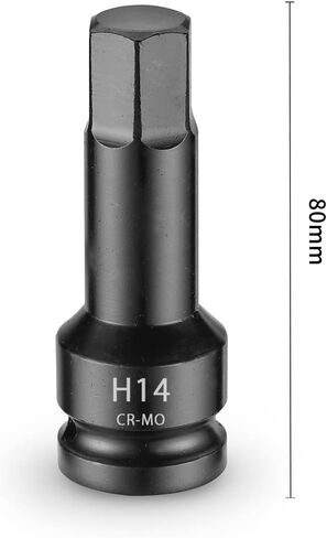 مجموعة لقم سداسية لتأثير المحرك 1/2 بوصة، مفك سداسي، SAE/متري، 6 مم - 16 مم، فولاذ Cr-Mo، درجة التأثير، بناء من قطعة واحدة، 8 قطع، مقبس ألين 1/2 بوصة in Kuwait