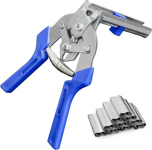 Type M Nail Ring Pliers, Hog Ring Pliers Kit with 600 Pcs of Galvanized Steel Hog Rings,Repair Hand Tools for Animal Cages,Hog Ring Chicken Duck Goose Dog Cat Rabbit Kit Clamp with Nail Groove in Kuwait