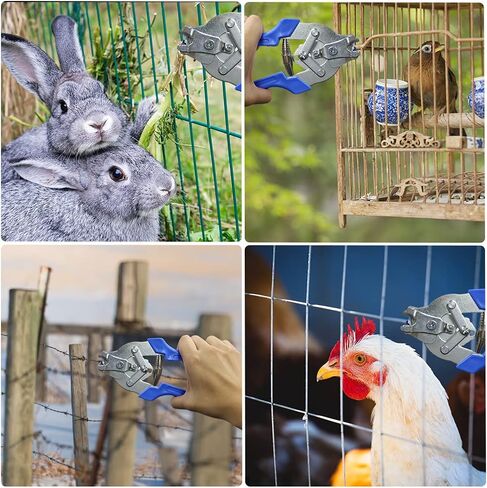 Type M Nail Ring Pliers, Hog Ring Pliers Kit with 600 Pcs of Galvanized Steel Hog Rings,Repair Hand Tools for Animal Cages,Hog Ring Chicken Duck Goose Dog Cat Rabbit Kit Clamp with Nail Groove in Kuwait