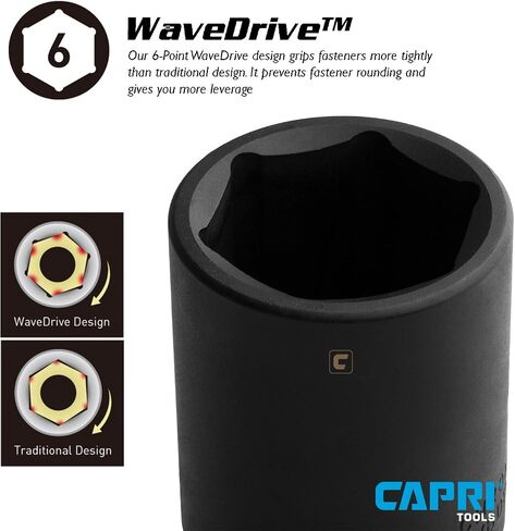 Capri Tools 7/16-Inch Shallow Impact Socket, 3/8-Inch Drive, 6-Point, SAE in Kuwait