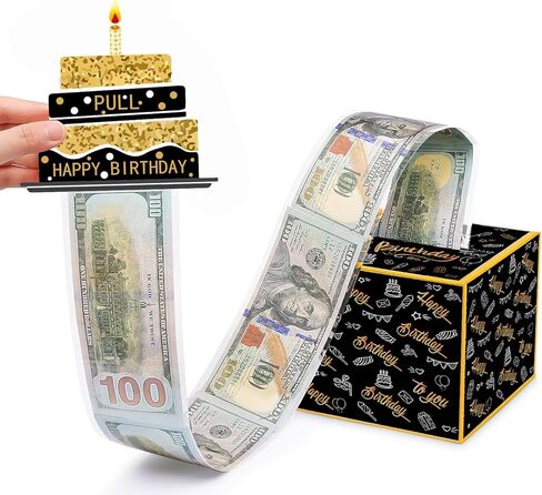 صندوق المال للهدايا النقدية DIY صندوق المال عيد ميلاد سعيد سحب صناديق هدايا المال الملونة حامل المال للحصول على هدية عيد ميلاد مفاجئة للنساء والرجال والأصدقاء (أ) in Kuwait