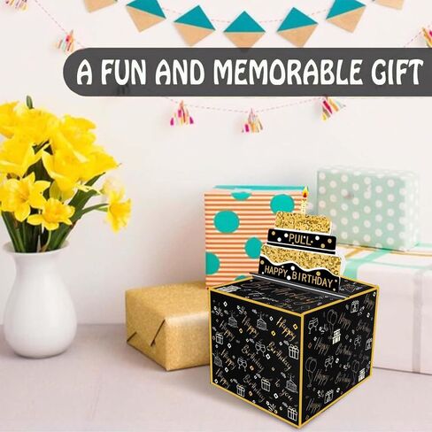 صندوق المال للهدايا النقدية DIY صندوق المال عيد ميلاد سعيد سحب صناديق هدايا المال الملونة حامل المال للحصول على هدية عيد ميلاد مفاجئة للنساء والرجال والأصدقاء (أ) in Kuwait