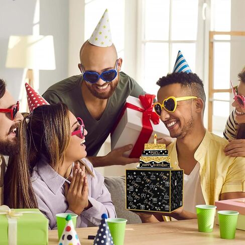 صندوق المال للهدايا النقدية DIY صندوق المال عيد ميلاد سعيد سحب صناديق هدايا المال الملونة حامل المال للحصول على هدية عيد ميلاد مفاجئة للنساء والرجال والأصدقاء (أ) in Kuwait