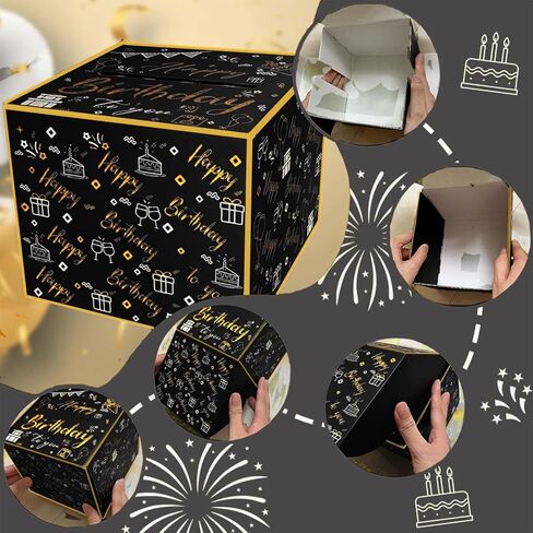 صندوق المال للهدايا النقدية DIY صندوق المال عيد ميلاد سعيد سحب صناديق هدايا المال الملونة حامل المال للحصول على هدية عيد ميلاد مفاجئة للنساء والرجال والأصدقاء (أ) in Kuwait