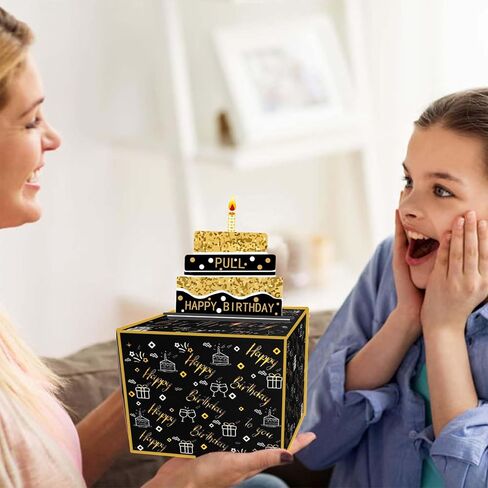 صندوق المال للهدايا النقدية DIY صندوق المال عيد ميلاد سعيد سحب صناديق هدايا المال الملونة حامل المال للحصول على هدية عيد ميلاد مفاجئة للنساء والرجال والأصدقاء (أ) in Kuwait