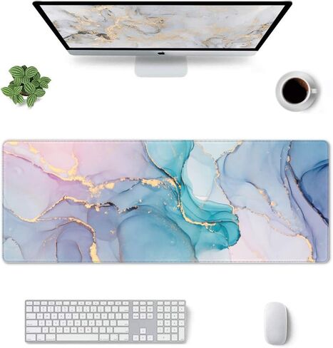 Topographic Contour Extended Big Mouse Pad Large,Gaming Mouse Pad Desk Pad,31.5x11.8 Inch Long Computer Keyboard Mouse Mat Mousepad with 3mm Non-Slip Base and Stitched Edge for Gaming and Office in Saudi Arabia
