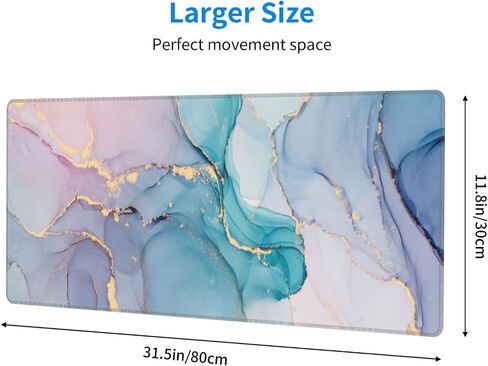 Topographic Contour Extended Big Mouse Pad Large,Gaming Mouse Pad Desk Pad,31.5x11.8 Inch Long Computer Keyboard Mouse Mat Mousepad with 3mm Non-Slip Base and Stitched Edge for Gaming and Office in Saudi Arabia