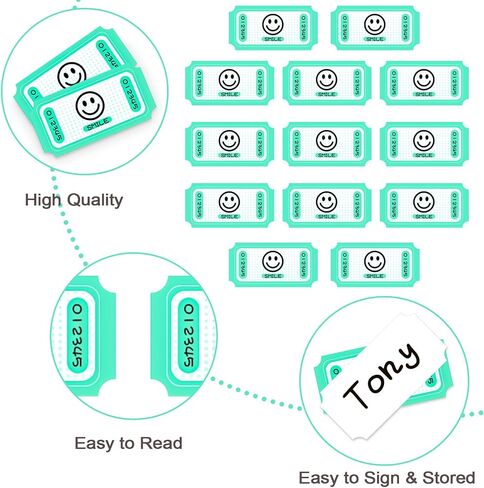 Raffle Tickets Single Roll, Smile Tickets Roll Ticket for Events, Entry, Class Reward, Fundraiser & Prizes Roll of 1000 Tickets Single Blue in Saudi Arabia