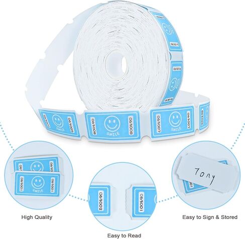 Raffle Tickets Single Roll, Smile Tickets Roll Ticket for Events, Entry, Class Reward, Fundraiser & Prizes Roll of 1000 Tickets Single Blue in Saudi Arabia