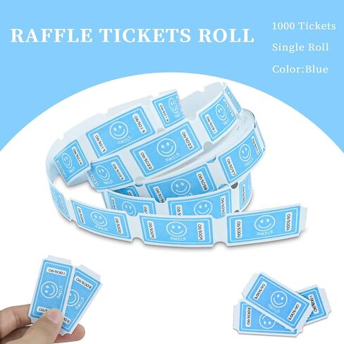 Raffle Tickets Single Roll, Smile Tickets Roll Ticket for Events, Entry, Class Reward, Fundraiser & Prizes Roll of 1000 Tickets Single Blue in Saudi Arabia