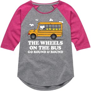 ملابس HYBRID - الفول السوداني - Wheels On The Bus - تي شيرت برسومات راجلان للفتيات الصغيرات والشباب in Kuwait