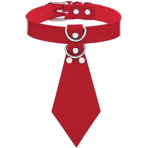 Tie Leather Choker Necklace Punk Choker Collar Gothic PU Leather Collar Halloween Cosplay Party Adjustable Choker Necklaces for Women in Saudi Arabia