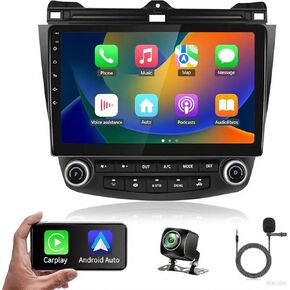 ترقية [2+32G] ستيريو راديو السيارة لهوندا أكورد 2003-2007، مع [Carplay & Android Auto] شاشة لمس 10.1 بوصة بلوتوث 5.0 ملاحة GPS 4G WiFi راديو AM/FM/RDS، مع كاميرا احتياطية DSP EQ AHD رباعية النواة in Kuwait