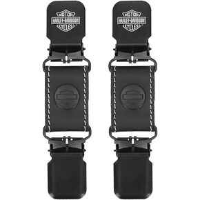 Harley-Davidson Men's Etched Bar & Shield Logo Leather Boot Clips – Black in Saudi Arabia