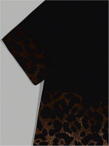 Men's Leopard Ombre Summer Tops Crew Neck Short Sleeve Graphic Tees Vintage T Shirt Trendy in Saudi Arabia