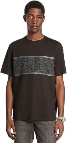 Michael Kors Men's Mk Signature Stripe Graphic T-Shirt in Saudi Arabia