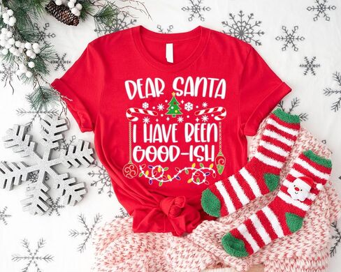 Dear Santa Group Shirts, Xmas Quotes T-Shirts, Christmas Matching Family Tees, Just Leave Your Credit Card Tee, Define Good in Saudi Arabia