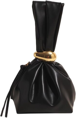 hibear Burgundy Clutch Purses for Women,Wristlet Handbag,Mini Sleeve Knot Purse Vegan Leather Portable Tote Bag,Knot Purse in Saudi Arabia