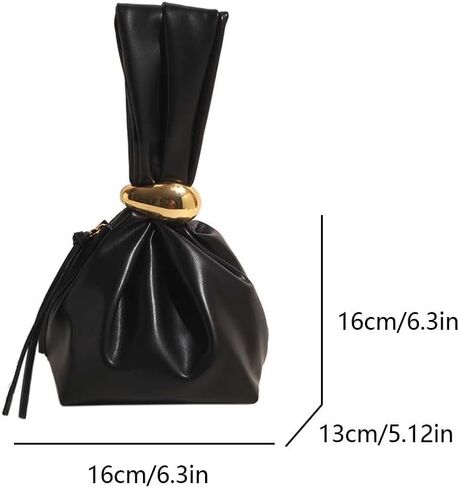 hibear Burgundy Clutch Purses for Women,Wristlet Handbag,Mini Sleeve Knot Purse Vegan Leather Portable Tote Bag,Knot Purse in Saudi Arabia