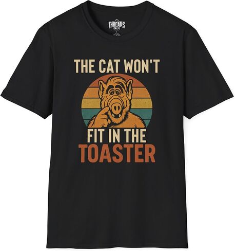 T-Shirt, Alf, The Cat Wont Fit in The Toaster Shirt - Funny 80s Retro Alien Tee, Vintage Nostalgia Graphic Top in Saudi Arabia
