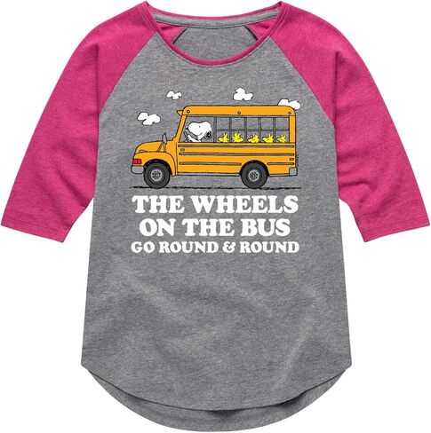 ملابس HYBRID - الفول السوداني - Wheels On The Bus - تي شيرت برسومات راجلان للفتيات الصغيرات والشباب in Kuwait