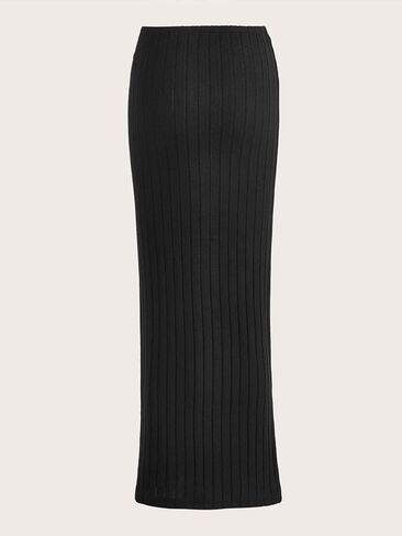 Milumia Women's High Waist Ribbed Knit Long Pencil Skirt Casual Bodycon Maxi Skirts in Saudi Arabia
