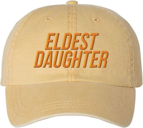 TeesAndTankYou Eldest Daughter Embroidered Baseball Cap Adjustable Cotton Dad Hat Pigment-Dyed in Saudi Arabia