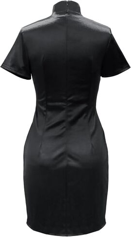 TSMNZMU Cheongsam Dress for Women Gothic Asian Sexy Midi Dress with Dragon Print in Kuwait