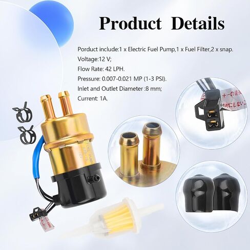 Road Passion 49040-1055 12v Electric Fuel Pump for Suzuki Intruder 700/1400/ Boulevard S50 Cavalcade 1400 GSX1100G Marauder 800 RF600R RF900R V star 650 XVS650 XV1000 XVS1100 Virago XV535 1000 in Saudi Arabia