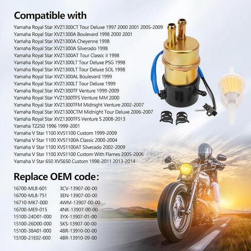Road Passion 49040-1055 12v Electric Fuel Pump for Suzuki Intruder 700/1400/ Boulevard S50 Cavalcade 1400 GSX1100G Marauder 800 RF600R RF900R V star 650 XVS650 XV1000 XVS1100 Virago XV535 1000 in Saudi Arabia