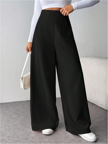 GORGLITTER Women's Wide Leg Dress Pants High Waisted Business Casual Trousers Dressy Work Office Pants in Saudi Arabia