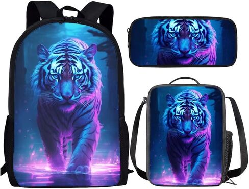 Cumagical Kids Backpack Fashion Purple Tiger Print for Boys Girls Lightweight Daypack in Saudi Arabia