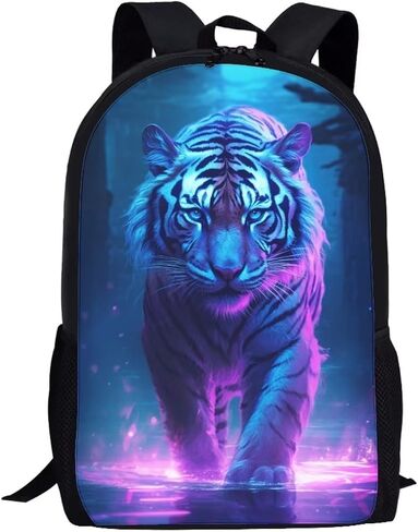 Cumagical Kids Backpack Fashion Purple Tiger Print for Boys Girls Lightweight Daypack in Saudi Arabia