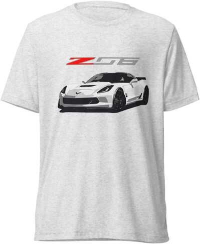 تي شيرت أبيض Z06 C7 Vette Owner Custom Car Club Show ثلاثي المزيج in Saudi Arabia